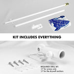 Load image into Gallery viewer, G128  6 Feet Tangle Free Spinning Flagpole (White) US Army Double Sided Brass Grommets Embroidered 3x5 ft (Flag Included) Aluminum Flag Pole