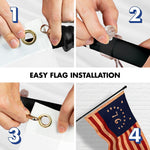 Load image into Gallery viewer, G128 Combo Pack: 6 Ft Tangle Free Aluminum Spinning Flagpole (Black) &amp; Bennington 76 TeaStained Flag 3x5 Ft, LiteWeave Pro Series Printed 300D Polyester  Pole with Flag Included