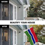 Load image into Gallery viewer, G128 Combo Pack: 6 Ft Tangle Free Aluminum Spinning Flagpole (Silver) &amp; Gambia Gambian Flag  3x5 Ft LiteWeave Pro Series Printed 150D Polyester  Pole with Flag Included