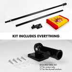 Load image into Gallery viewer, G128 Combo Pack: 6 Feet Tangle Free Spinning Flagpole (Black) Spain Spanish Flag 3x5 ft Printed 150D Brass Grommets (Flag Included) Aluminum Flag Pole
