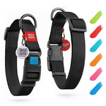 Load image into Gallery viewer, Waterproof Dog Collar 12-19 inch Neck x 1 inch Wide Plastic Buckle Adjustable Dog Collar for Large Dogs Small and Medium Dogs Breakaway Dog Collar Waterproof with Plastic Buckle and QR Dog Tag   Boy &amp; Girl Dog Collars (Black)
