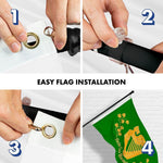 Load image into Gallery viewer, G128 Combo Pack: 6 Ft Tangle Free Spinning Flagpole (Black) &amp; Erin Go Bragh Flag 3x5 Ft Printed 150D Polyester, Brass Grommets (Flag Included) Aluminum Flag Pole