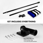 Load image into Gallery viewer, G128 Combo Pack: 6 Feet Tangle Free Spinning Flagpole (Black) Thin Blue Line Flag 3x5 ft Printed 150D Brass Grommets (Flag Included) Aluminum Flag Pole