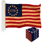 Load image into Gallery viewer, G128 5 Pack: Betsy Ross 1776 TeaStained Flag  3x5 Ft  LiteWeave Pro Series Printed 300D Polyester  Historical Flag, Vibrant Colors, Brass Grommets, Thicker and More Durable Than 100D 75D Polyester