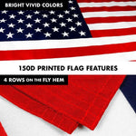Load image into Gallery viewer, Combo Pack: 6 Feet Tangle Free Spinning Flagpole (Black) USA American Flag 3x5 ft Printed 150D Brass Grommets (Flag Included) Aluminum Flag Pole
