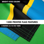 Load image into Gallery viewer, G128 Combo Pack: 6 Ft Tangle Free Aluminum Spinning Flagpole (Silver) &amp; Tanzania Tanzanian Flag  3x5 Ft, LiteWeave Pro Series Printed 150D Polyester  Pole with Flag Included