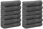 Load image into Gallery viewer, 12 Pack Smoke Grey Resort Collection Soft Washcloth Face Body Towel Set 12x12 in