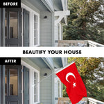 Load image into Gallery viewer, G128 Combo Pack: 6 Ft Tangle Free Spinning Flagpole (Silver) &amp; Turkey Flag 3x5 Ft Printed 150D Polyester, Brass Grommets (Flag Included) Aluminum Flag Pole