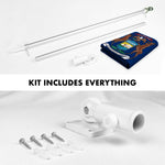 Load image into Gallery viewer, G128 Combo Pack: 6 Ft Tangle Free Aluminum Spinning Flagpole (Silver) &amp; Michigan MI State Flag 3x5 Ft, ToughWeave Series Embroidered 300D Polyester  Pole with Flag Included