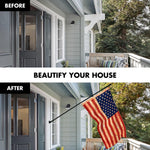 Load image into Gallery viewer, G128 Combo Pack: 6 Ft Tangle Free Aluminum Spinning Flagpole (Black) &amp; American USA TeaStained Flag 3x5 Ft, LiteWeave Pro Series Printed 300D Polyester  Pole with Flag Included