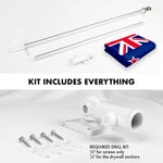 Load image into Gallery viewer, G128 Combo Pack: 6 Feet Tangle Free Spinning Flagpole (Silver) New Zealand New Zealander Flag 3x5 ft Printed 150D Brass Grommets (Flag Included) Aluminum Flag Pole