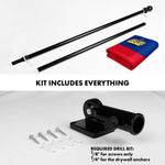 Load image into Gallery viewer, Combo Pack 6 Ft Tangle Free Aluminum Spinning Flagpole Black Liechtenstein Flag