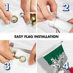 Load image into Gallery viewer, G128 Combo Pack: 6 Ft Tangle Free Spinning Flagpole (White) &amp; Mexico Viva Mexico Flag 3x5 Ft Printed 150D Polyester, Brass Grommets (Flag Included) Aluminum Flag Pole