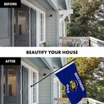 Load image into Gallery viewer, G128 Combo Pack: 6 Ft Tangle Free Aluminum Spinning Flagpole (Black) &amp; Wisconsin WI State Flag 3x5 Ft, LiteWeave Pro Series Printed 300D Polyester  Pole with Flag Included
