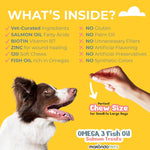Load image into Gallery viewer, Omega 3 for Dogs   120 Fish Oil Treats for Shedding   Dog Allergy Chews  Skin and Coat Supplement Itch Relief Hot Spots   Joint Health   EPA &amp; DHA Fatty Acids Biotin   Puppy Salmon Oil Soft Chews