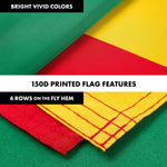 Load image into Gallery viewer, G128 Combo Pack: 6 Ft Tangle Free Aluminum Spinning Flagpole (Silver) &amp; Benin Beninese Flag 3x5 Ft, LiteWeave Pro Series Printed 150D Polyester  Pole with Flag Included