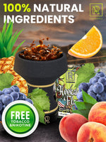 Load image into Gallery viewer, Sweet &amp; Sour Hookah Flavors Set 3 x 50g non tobacco hookah flavor for your Hookah Bowl (Black grape Tropical fruit mix Pineapple) Hookah Bundle Pack of 3 Try these Tobacco Free Shisha