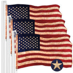 Load image into Gallery viewer, G128 3 Pack: American USA TeaStained Flag  5x8 Ft  ToughWeave Pro Series Embroidered 420D Polyester  Embroidered Stars