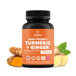 Load image into Gallery viewer, High Potency 1200mg Turmeric and Ginger Supplement Antioxidant 180 Capsules