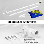 Load image into Gallery viewer, G128  6 Feet Tangle Free Spinning Flagpole (White) Oregon Double Sided Brass Grommets Embroidered 3x5 ft (Flag Included) Aluminum Flag Pole