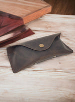Load image into Gallery viewer, Leather Eyeglass Case Glasses Sunglass Case Genuine Leather with Snap Closure