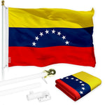Load image into Gallery viewer, Combo Pack 6 Ft Tangle Free Spinning Flagpole White and Venezuela Flag 3x5 Ft