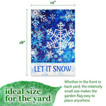 Load image into Gallery viewer, G128 Garden Flag Let It Snow Snowflakes  12x18 Inch  Printed Blockout Polyester  Christmas Decoration