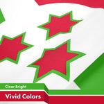 Load image into Gallery viewer, G128 5 Pack: Burundi Umurundi Flag  3x5 Ft  LiteWeave Pro Series Printed 150D Polyester  Country Flag, Indoor/Outdoor, Vibrant Colors, Brass Grommets, Thicker and More Durable Than 100D 75D Poly