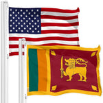Load image into Gallery viewer, G128 Combo Pack: American USA Flag 3x5 Ft &amp; Sri Lanka Flag 3x5 Ft, Both Printed 150D Polyester, Indoor/Outdoor, Brass Grommets