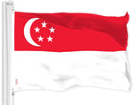 Load image into Gallery viewer, G128 Combo Pack: American USA Flag 3x5 Ft &amp; Singapore Singaporean Flag 3x5 Ft  Both LiteWeave Pro Series Printed 150D Polyester, Brass Grommets