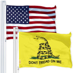 Load image into Gallery viewer, Combo Pack USA American Flag 3x5 Ft 150D Printed Stars &amp; Gadsden Dont Tread On