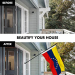 Load image into Gallery viewer, G128 Combo Pack: 6 Ft Tangle Free Spinning Flagpole (Black) &amp; Venezuela Flag 3x5 Ft Printed 150D Polyester, Brass Grommets (Flag Included) Aluminum Flag Pole