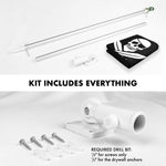 Load image into Gallery viewer, Combo Pack: Flag Pole 6 FT Silver Tangle Free &amp; Pirate Jolly Roger Swords Flag 3x5ft 150D Printed Polyester