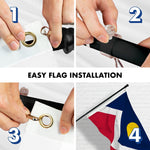 Load image into Gallery viewer, G128 Combo Pack: 6 Feet Tangle Free Spinning Flagpole (Black) Denver City Flag 3x5 ft Printed 150D Brass Grommets (Flag Included) Aluminum Flag Pole