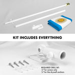 Load image into Gallery viewer, G128 Combo Pack: 6 Ft Tangle Free Aluminum Spinning Flagpole (White) &amp; Argentina Argentinian Flag 3x5 Ft, Double ToughWeave Series Double Sided Embroidered 210D Polyester  Pole with Flag Included