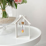 Load image into Gallery viewer, Tiny Magical Message in a Bottle Gift Idea Classy Inspirational Gifts for Him and Her Unique Presents for Women and Men (Colorful House New Home New Adventures New Memories in Wooden Frame)