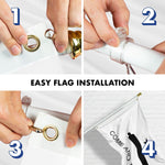 Load image into Gallery viewer, G128  6 Feet Tangle Free Spinning Flagpole (White) Come and Take It (Gonzales Cannon) Double Sided Brass Grommets Embroidered 3x5 ft (Flag Included) Aluminum Flag Pole