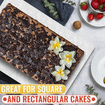 Load image into Gallery viewer, 1 4 Sheet Cake Board Rectangle   9.9 x 13.8 Rectangle Cake Boards for Pastries Grease and Moisture Resistant Thick Sturdy Material with Fancy Pattern Easy to Clean Suitable for Any Celebration