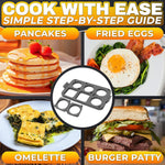 Load image into Gallery viewer, Silicone Egg Rings for Frying Eggs 16.5 x8.9 inch 6 Ring Removable Silicone Egg Molds for Griddle 12 Shapes 6 Round &amp; 6 Square Non Stick &amp; Heat Resistant Ergonomic Handles for Easy Cooking