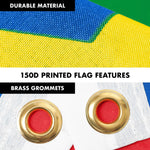 Load image into Gallery viewer, G128 Combo Pack: 6 Ft Tangle Free Aluminum Spinning Flagpole (Black) &amp; South Sudan South Sudanese Flag 3x5 Ft, LiteWeave Pro Series Printed 150D Polyester  Pole with Flag Included