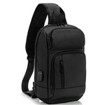 Load image into Gallery viewer, Sling Bag for Men Black Crossbody Bag with USB Charging Port Fits 10.2 inch iPad