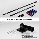 Load image into Gallery viewer, G128 Combo Pack: 6 Ft Tangle Free Aluminum Spinning Flagpole (Black) &amp; American USA TeaStained Flag 3x5 Ft, LiteWeave Pro Series Printed 300D Polyester  Pole with Flag Included