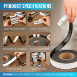 Load image into Gallery viewer, Magnetic Dry Erase Tape 10 Ft x 3 Inch White Magnetic Strip Blank Magnets to Write On Dry Erase Strips Magnet Tape Roll Custom Writable Flexible Tape for Whiteboards Shelves Bus Seats Lockers