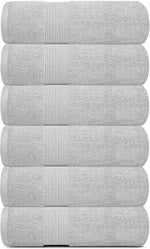 Load image into Gallery viewer, 6 Pcs Resort Collection Soft Hand Towels 16x27 in Luxury Plush Cotton Light Gray