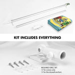 Load image into Gallery viewer, G128 Combo Pack: 6 Ft Tangle Free Spinning Flagpole (Silver) &amp; Delaware Flag 3x5 Ft Printed 150D Polyester, Brass Grommets (Flag Included) Aluminum Flag Pole