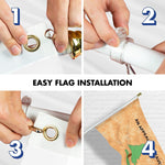 Load image into Gallery viewer, G128 Combo Pack: 6 Ft Tangle Free Aluminum Spinning Flagpole (White) &amp; An Appeal to Heaven TeaStained Flag 3x5 Ft, LiteWeave Pro Series Printed 300D Polyester  Pole with Flag Included