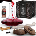 Load image into Gallery viewer, 2in1 Decanter Set Whisky and Wine Wooden Smoker 60 fl oz Glass Decanter Scotch Bourbon Red Wine Handmade Decanter Set Gift for Men
