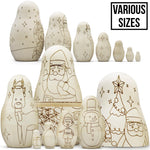 Load image into Gallery viewer, Christmas Crafts Blank Nesting Dolls for Coloring Set 7 pcs Paint Matryoshka DIY