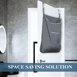 Load image into Gallery viewer, The Fine Living Co. X Large Hanging Laundry Hamper with Over Door Hooks &amp; Adhesive Durable Space Saving Laundry Bag with Zipper and Wide Open TopHanging Dorm Laundry Hamper 20 x3.75 x31  (Grey XL)