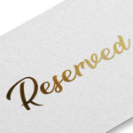 Load image into Gallery viewer, 10 Pack Gold Reserved Table Signs for Wedding Party Restaurant Double Sided Reserved Table Signs Gold Reserved Signs for Tables Gold Table Reserved Cards White Paper Reserved Table Tent Card